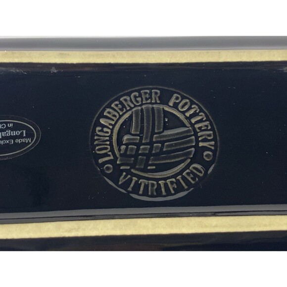 Longaberger Pottery Woven Traditions Mini Bread Loaf Pan in Ebony Black - Picture 8 of 9